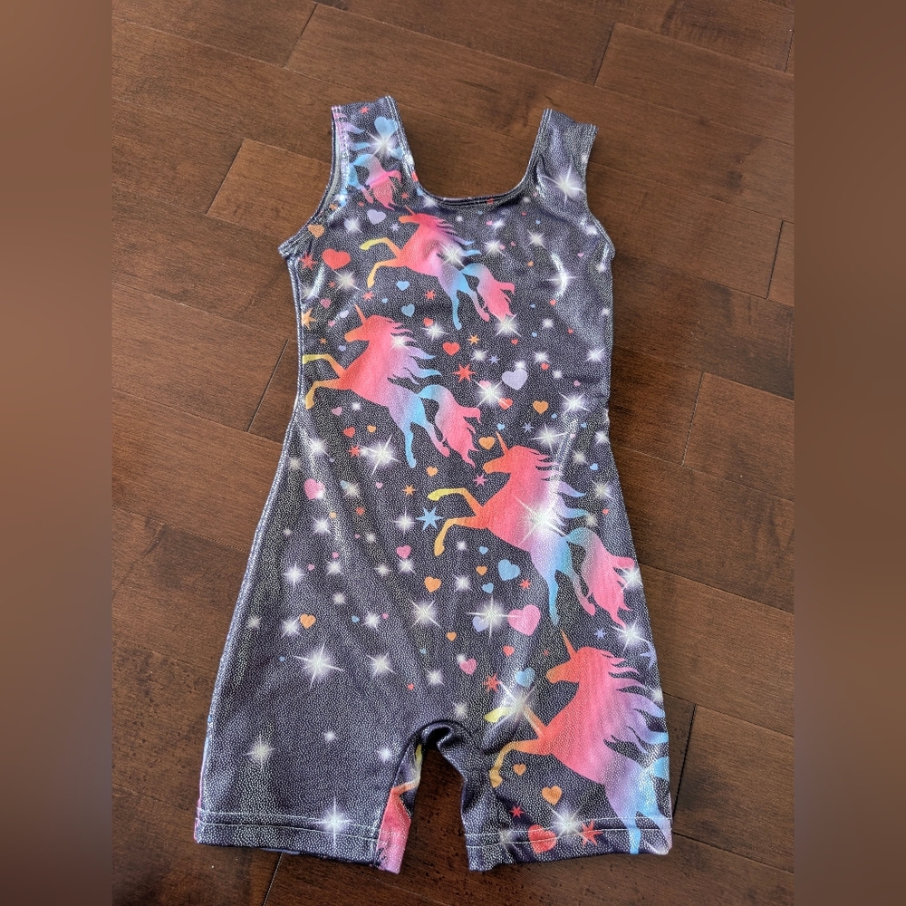 Unicorn Print Gymnastics Suit